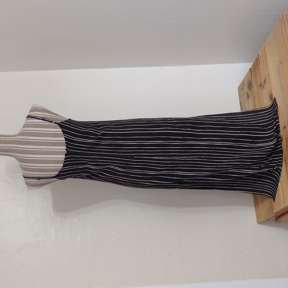 Alice & Olivia Black Striped Spaghetti Strap Midi Dress Size 0 - Picture 11 of 15